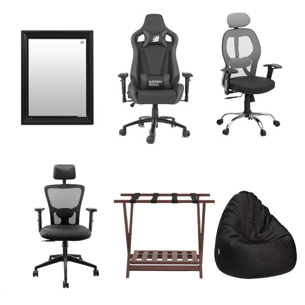 Furniture Products Lot|| Chair,Table,Bean Bag,BATHROOM CABINET WITH MIRROR ||Brand NILKAMAL,GREEN SOUL,DA URBAN,CELLBELL, AVRO,ASTRIDE,AMAZON BRAND)